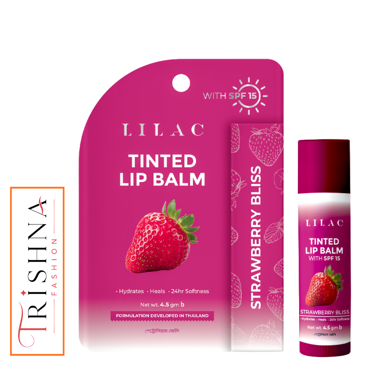 Lilac Tinted Lip Balm With SPF15 Strawberry Bliss – 4.5gm